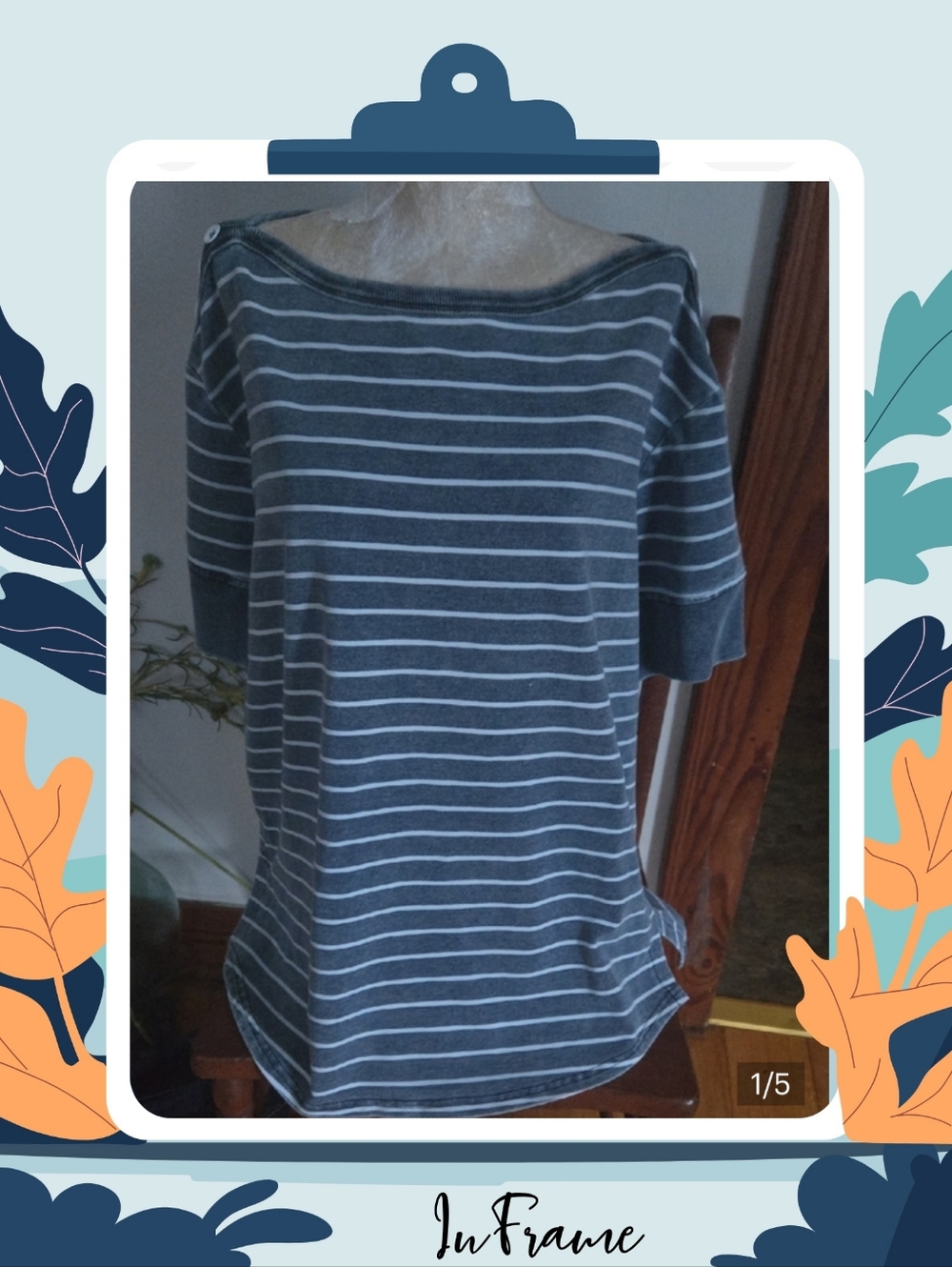 Jane and Delancey  Striped Boatneck Top Size Lg